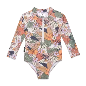 Cry Wolf Long Sleeve Swimsuit Tropical Floral