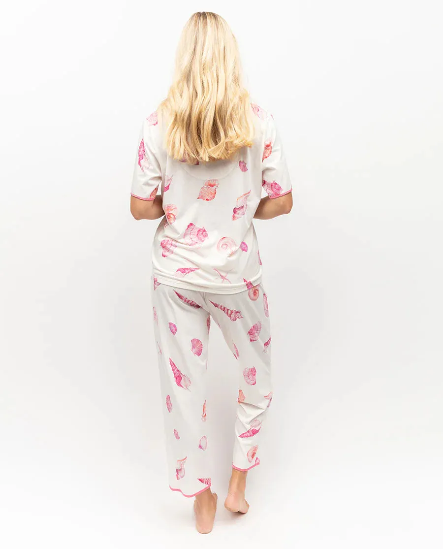 Cyberjammies PJ Set-Shelly- Shell Printed Jersey Cropped