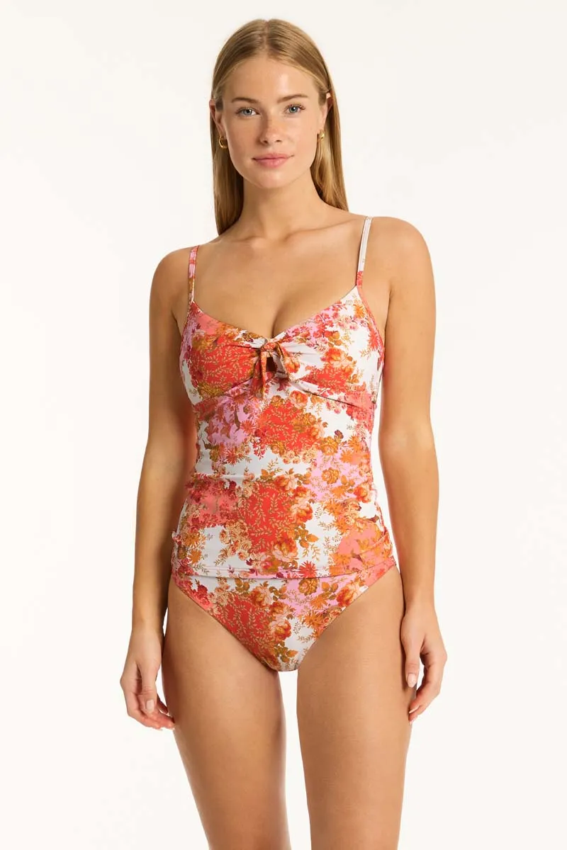 Daisyfield Tie Front B/C Tankini