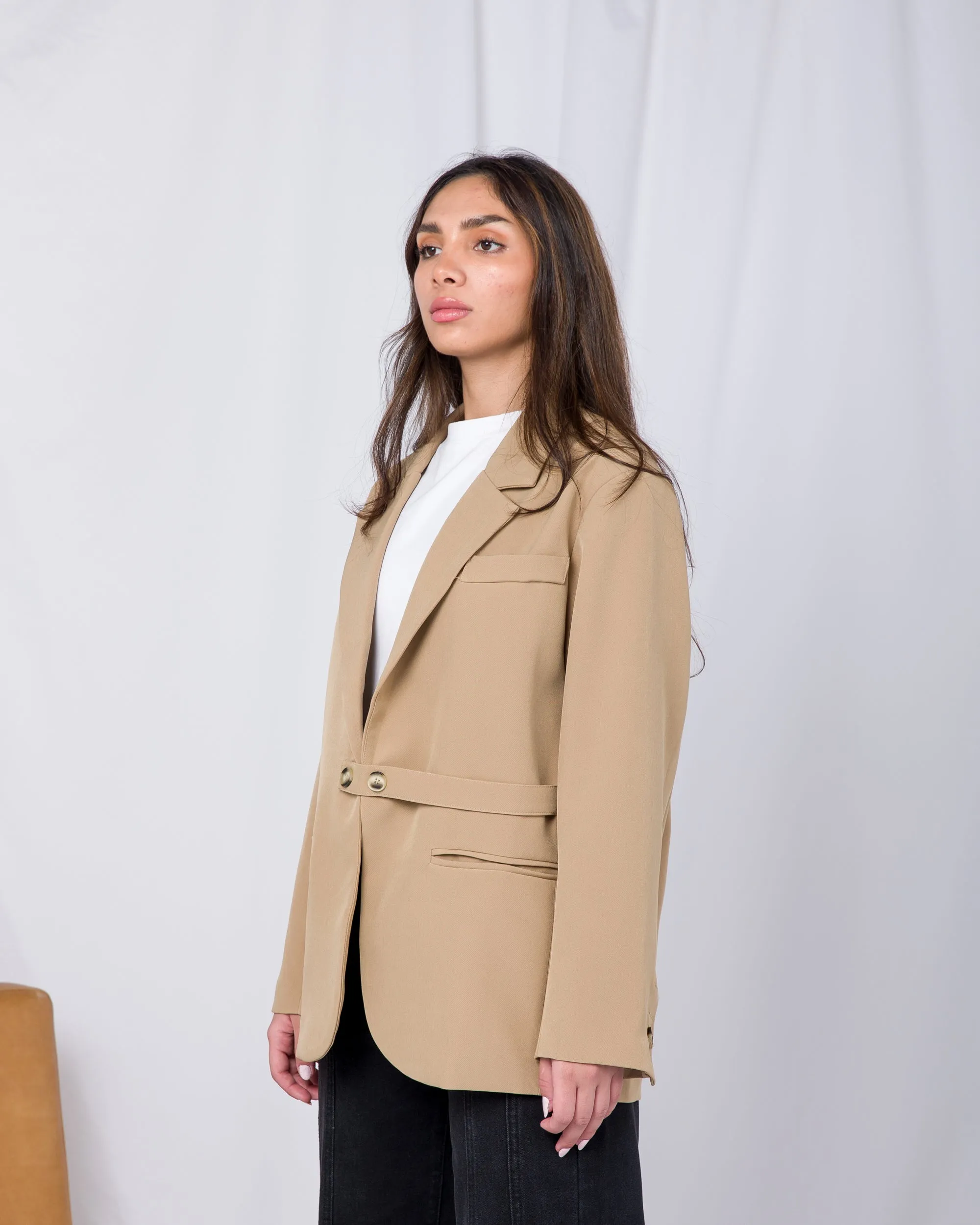 Dazy lapel neck buckle detail Blazer 2711 - بليزر