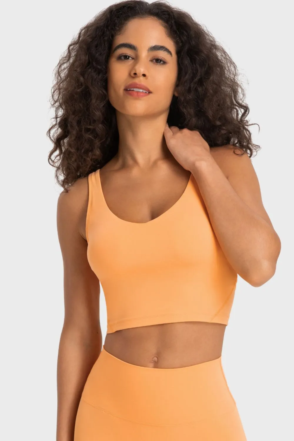 Deep V-Neck Crop Sports Bra