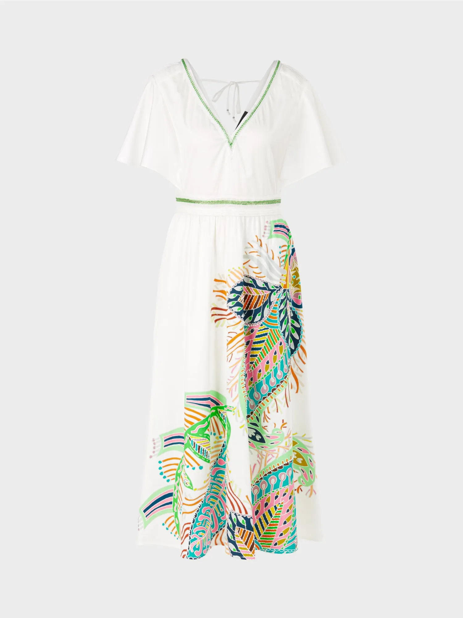 Dress - Off-White/Green/Turquoise