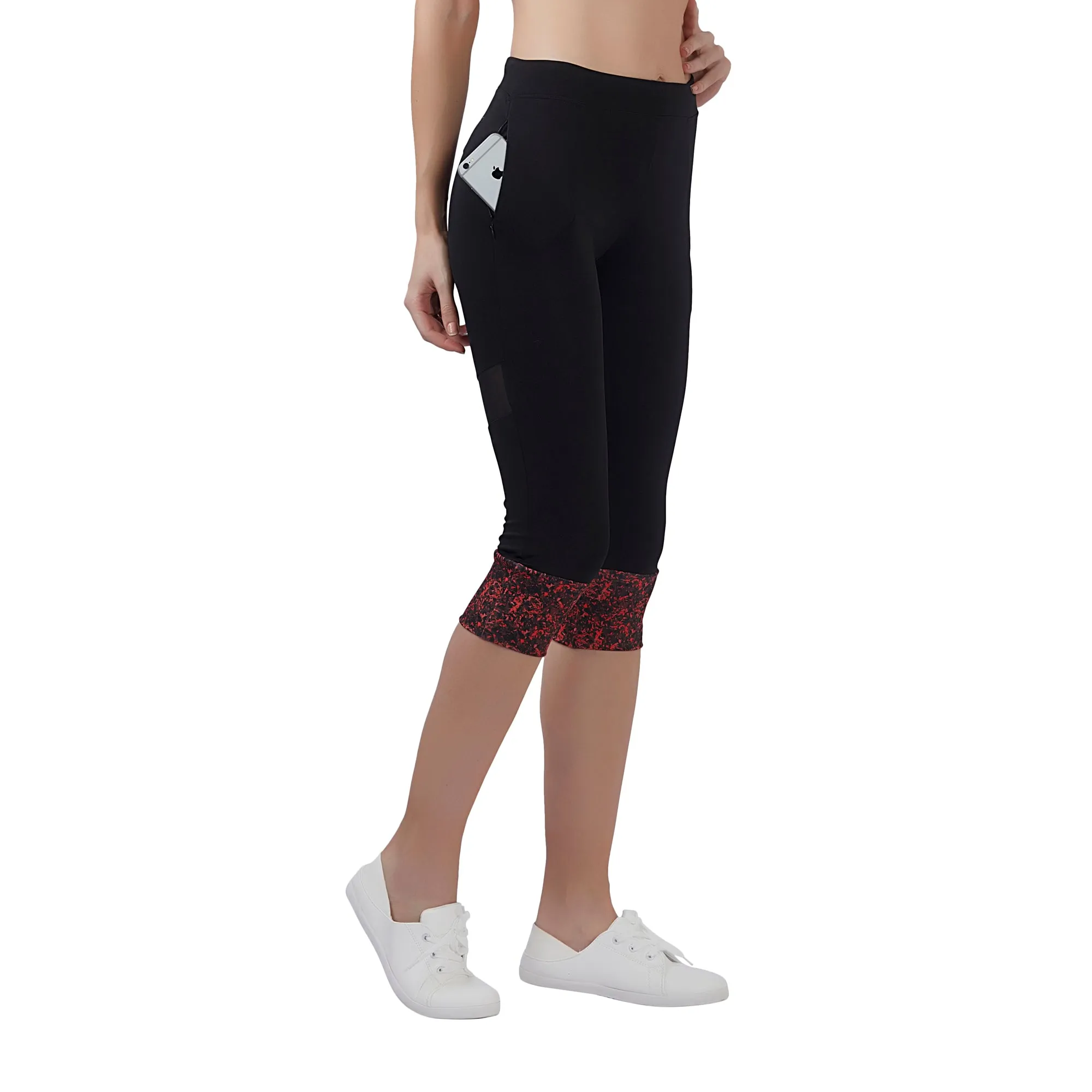 Energía (Dual Pocket) Women 3/4TH LEGGING (High Rise Waistband with hydro-dry Tech)