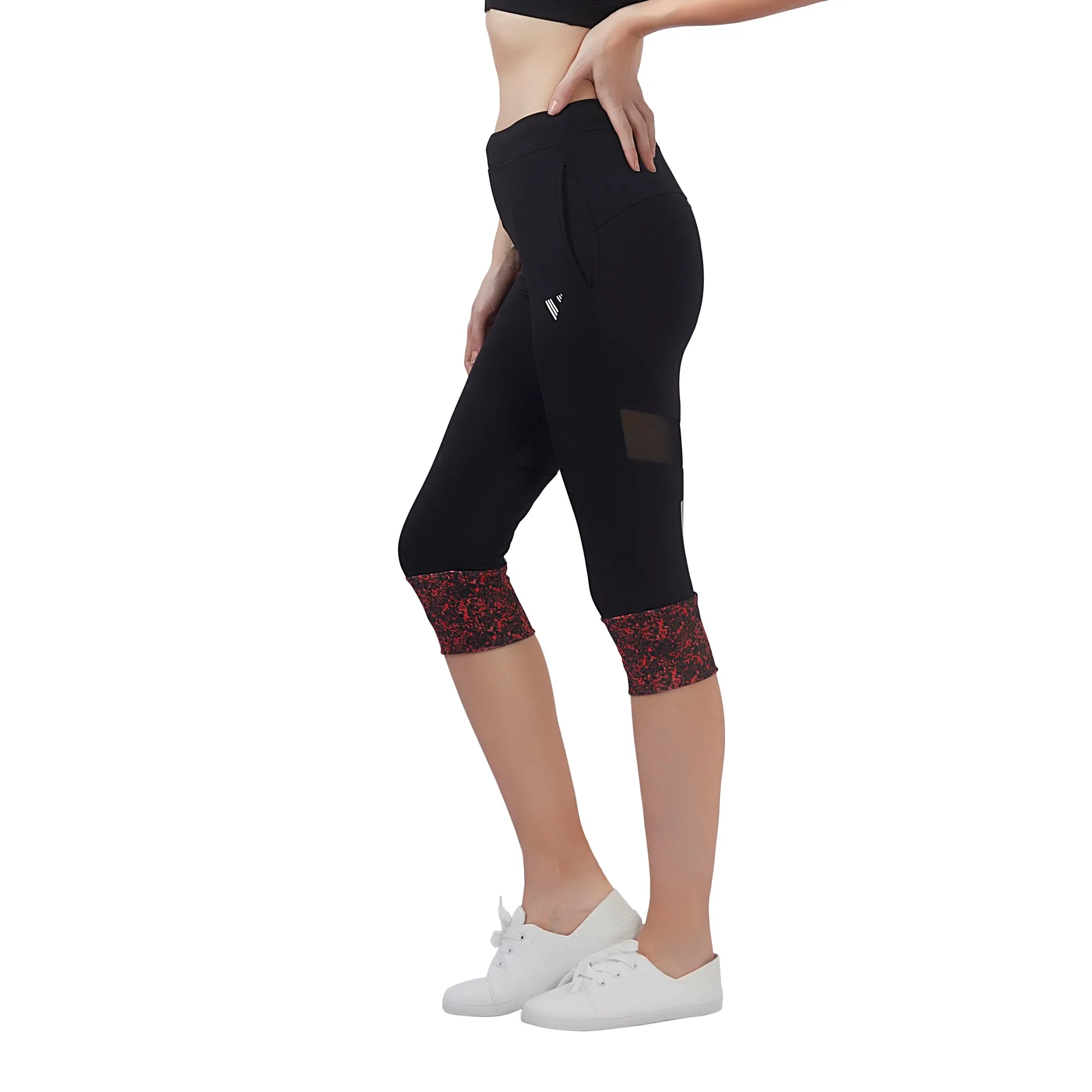 Energía (Dual Pocket) Women 3/4TH LEGGING (High Rise Waistband with hydro-dry Tech)