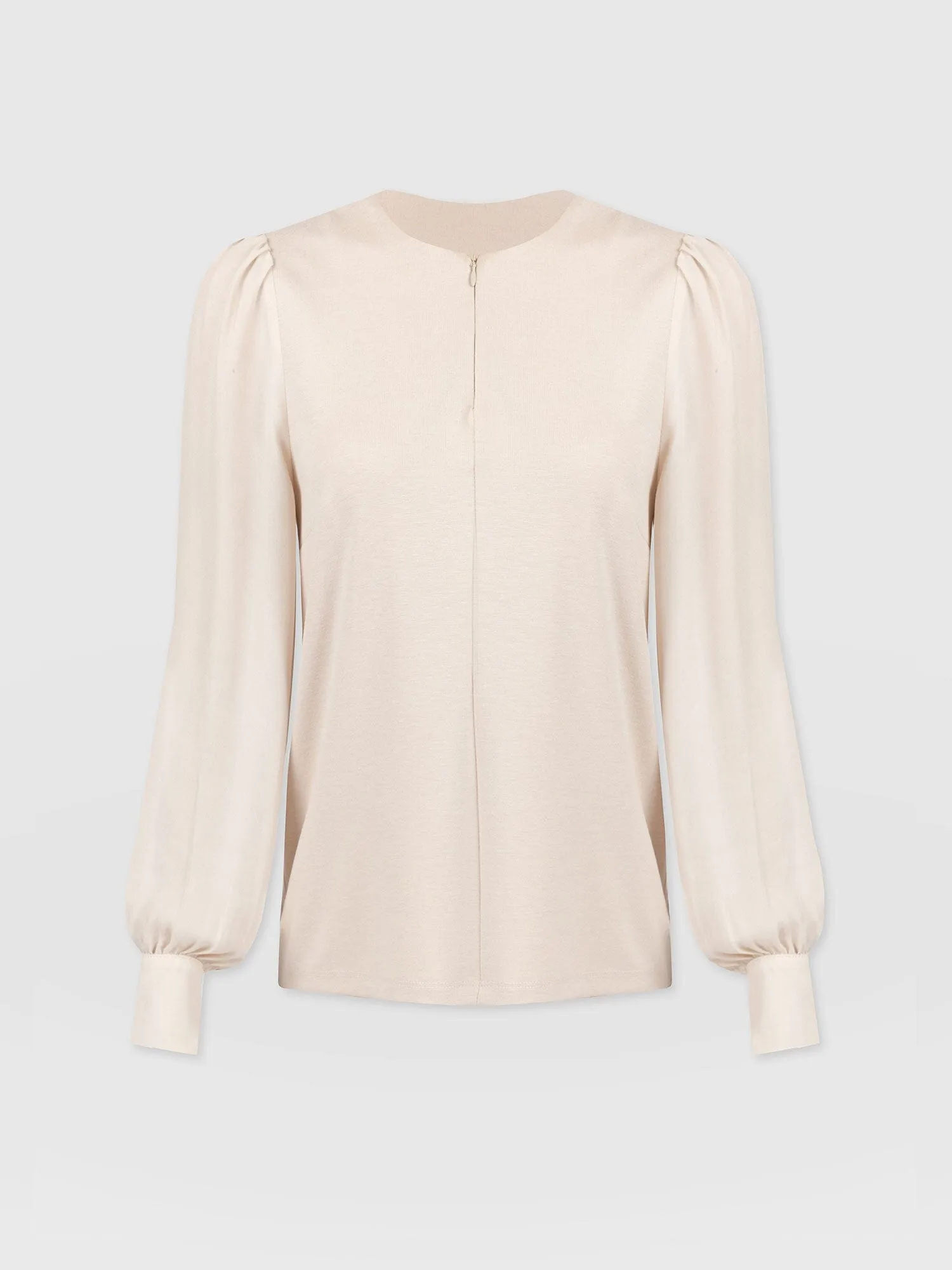 Esme Zip Up Top - Light Beige