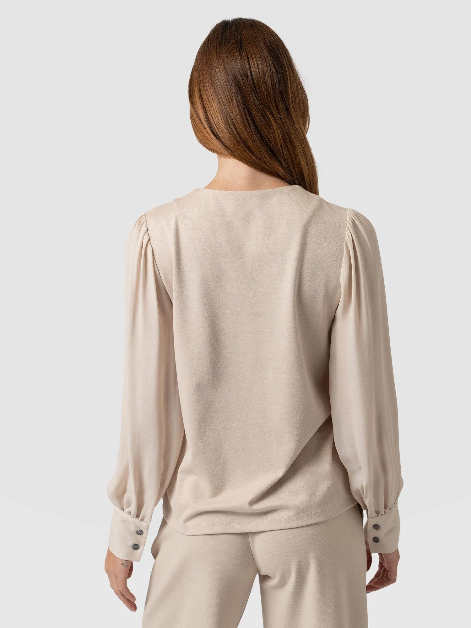 Esme Zip Up Top - Light Beige