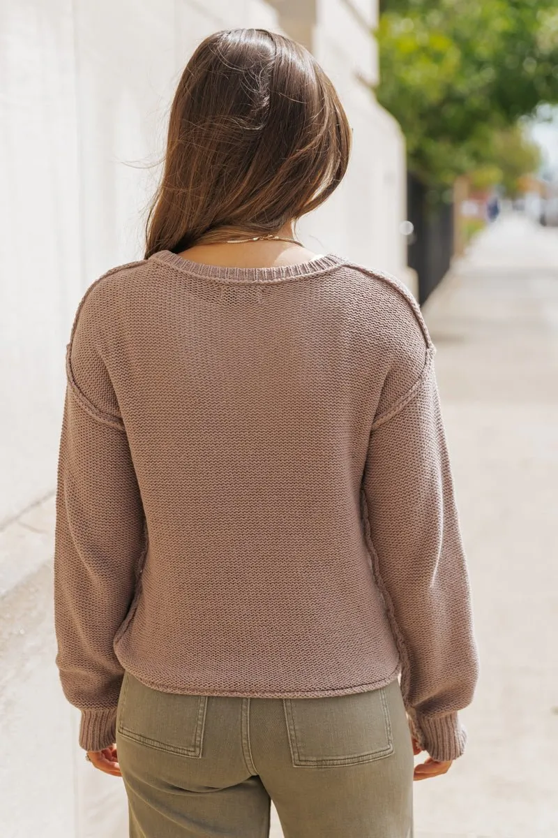 Everyday Fall Pullover Sweater - Mocha