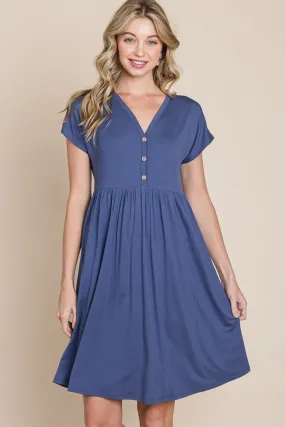 Feeling Blue Short Sleeve Dress