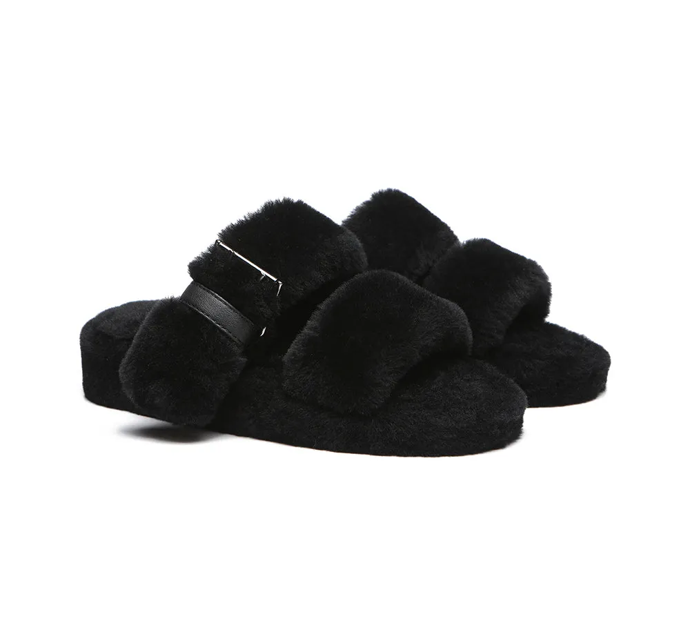 Fluffy Slides Women Jamia High Platform