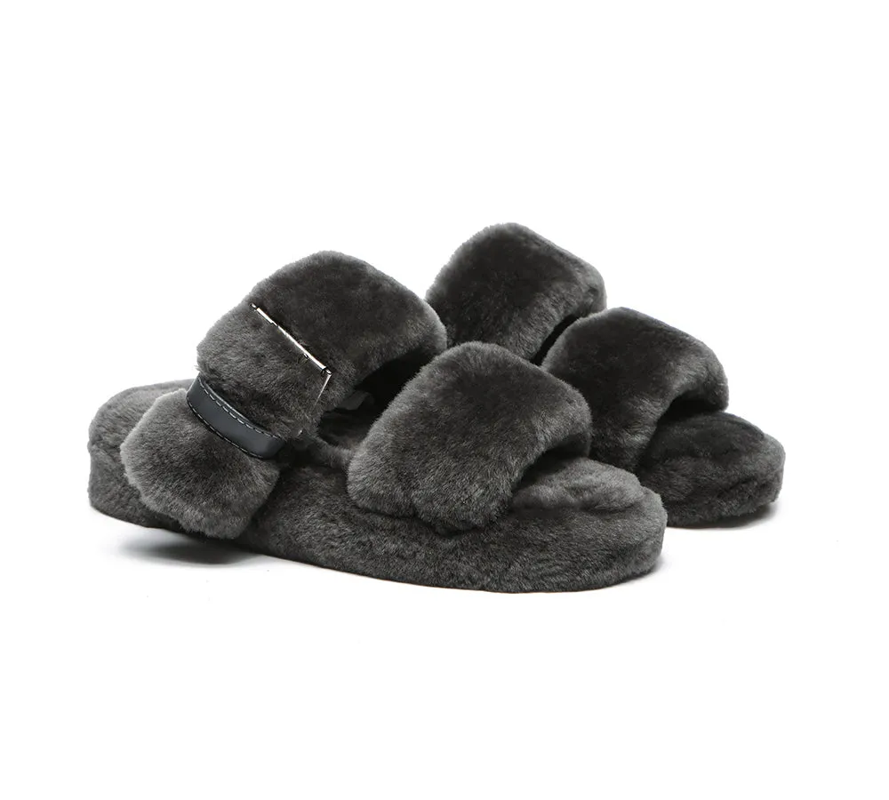 Fluffy Slides Women Jamia High Platform