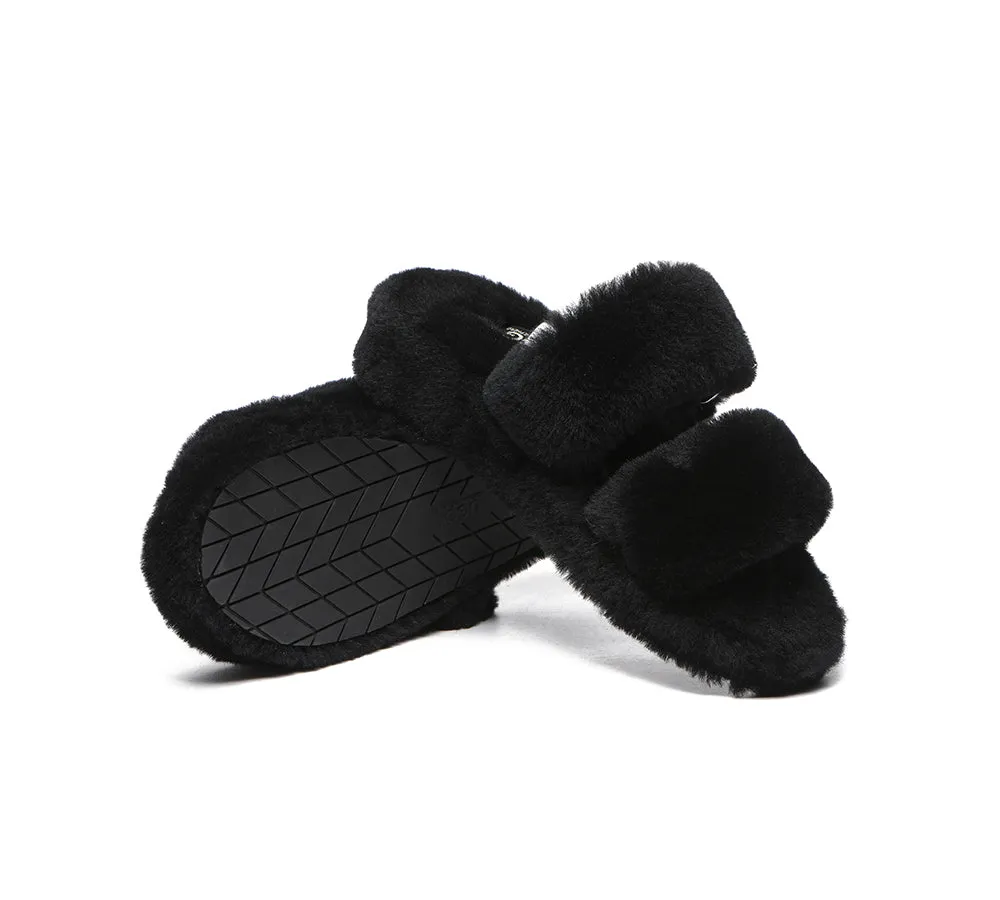 Fluffy Slides Women Jamia High Platform