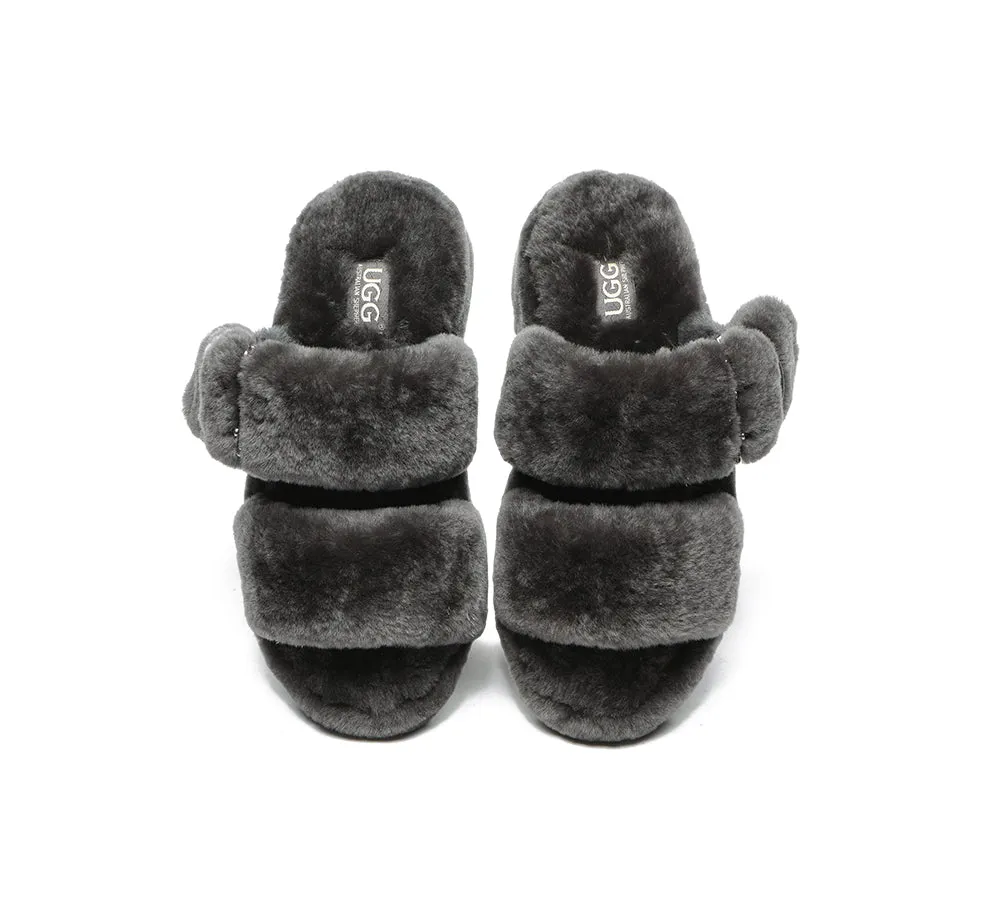 Fluffy Slides Women Jamia High Platform