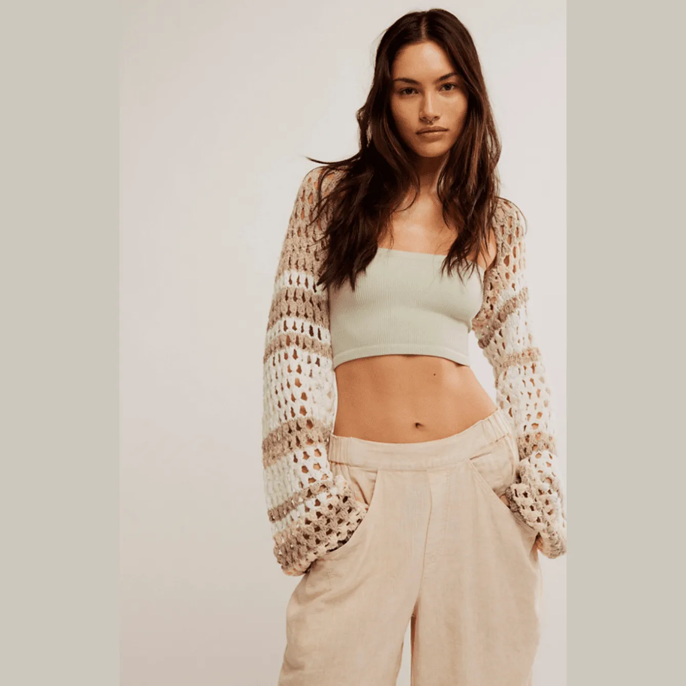 Free People Gia Crochet Shrug