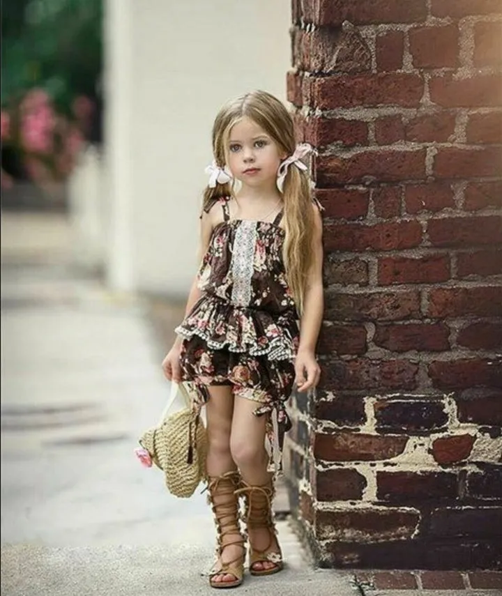 Girls Floral Print Summer 2 Pcs Set - ONLY 5 LEFT !!!