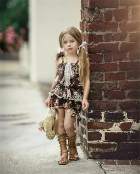 Girls Floral Print Summer 2 Pcs Set - ONLY 5 LEFT !!!