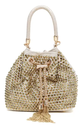 GLAM TASSEL DRAWSTRING BAG-GOLD