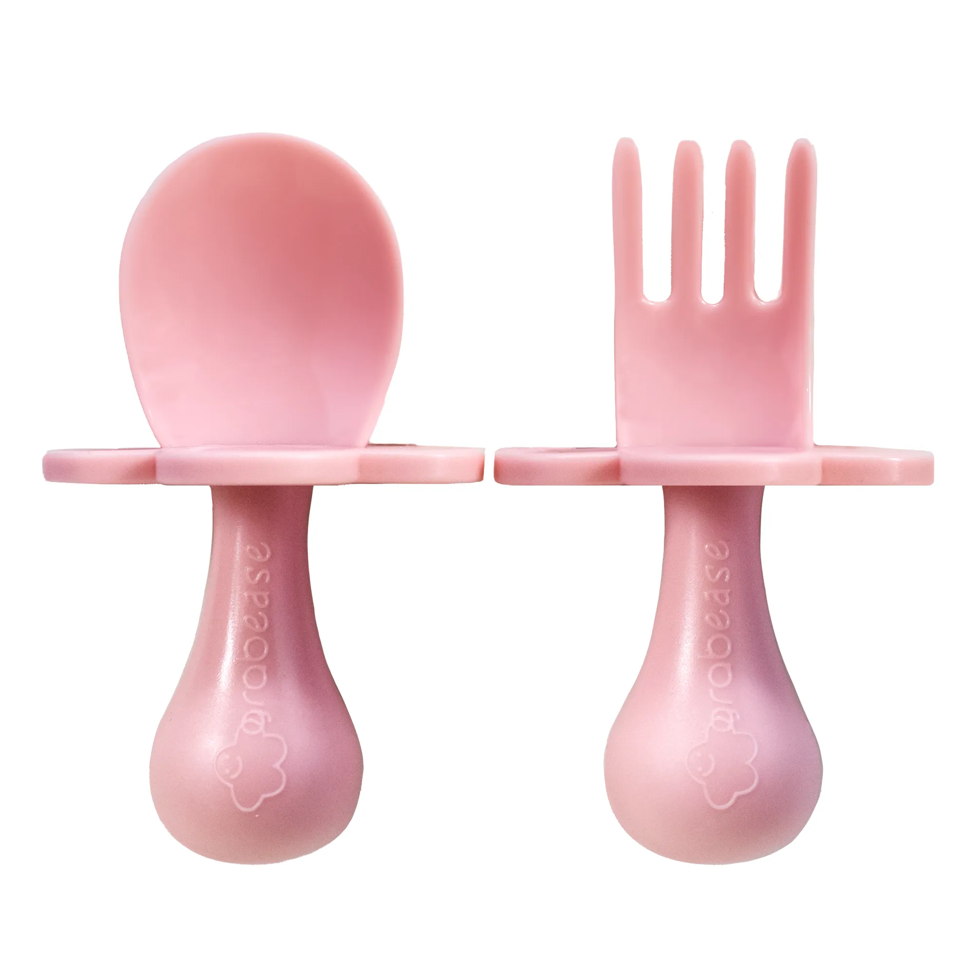 Grabease Stage 2 Self feeding Fork and Spoon Set - Blush Pink