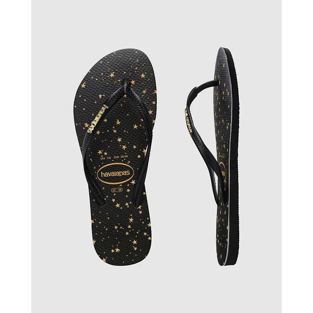 Havaianas Slim Metal Logo Stars Black/Gold