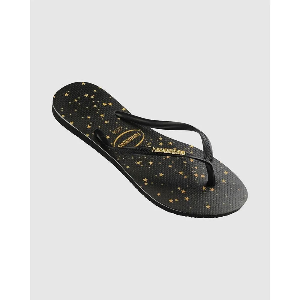 Havaianas Slim Metal Logo Stars Black/Gold