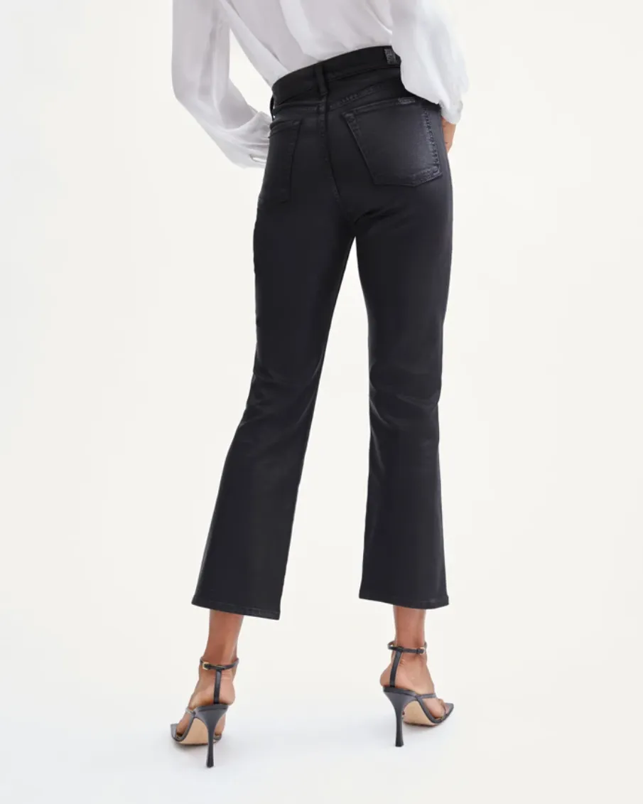 HIGH WAIST SLIM KICK IN COATED BLACK