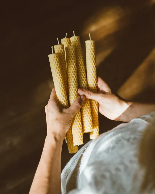 Honeycomb Beeswax Dinner Candles