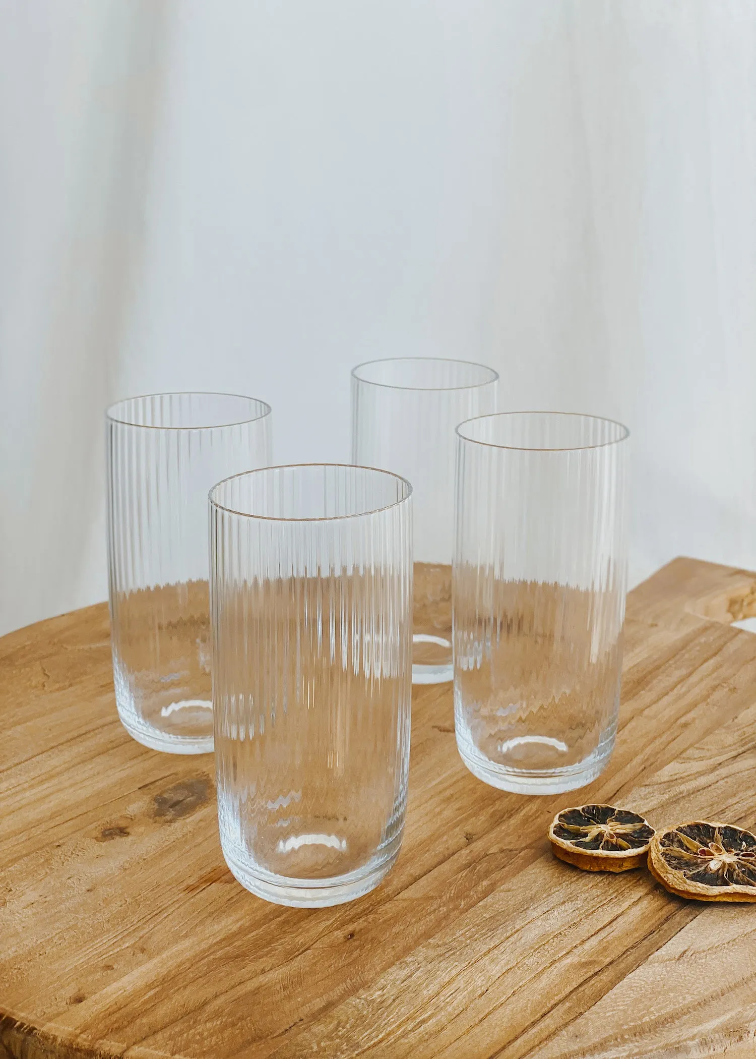 Hughes Ribbed Highball Glass - Set of 4