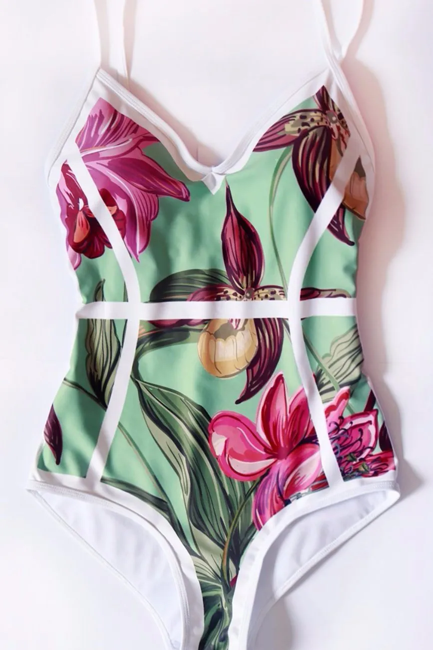 ISLA Tropical Print One Piece Swimsuit