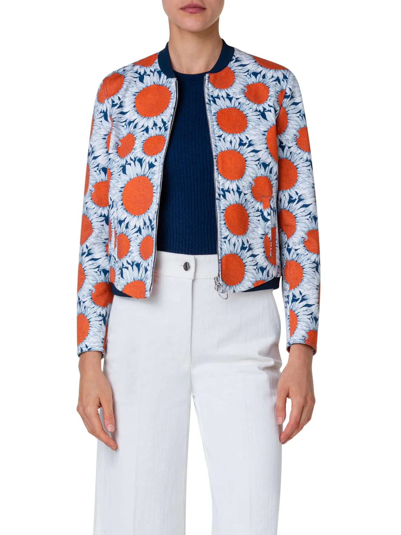 Jacket - Orange/White/Navy Blue