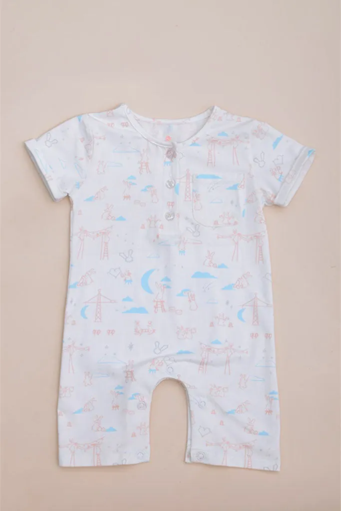 Kai Romper - White Nightfall Bunnies