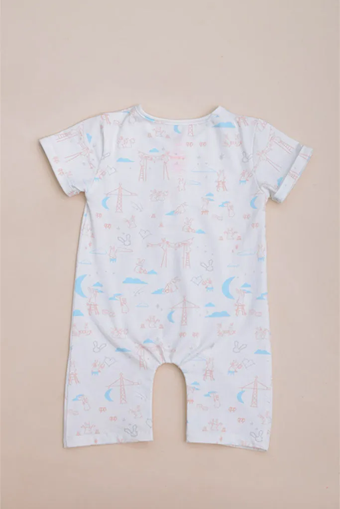 Kai Romper - White Nightfall Bunnies