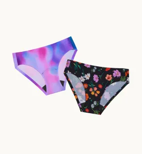 (Kit Item) Everyday Leakproof Underwear LTD Color Night Glow/Botanical 2-Pack | Bikini