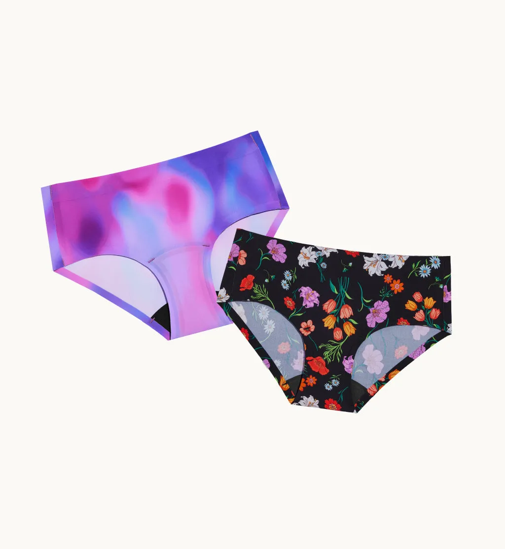 (Kit Item) Leakproof Underwear 4-Pack Night Glow/Botanical 2-Pack | Boyshort