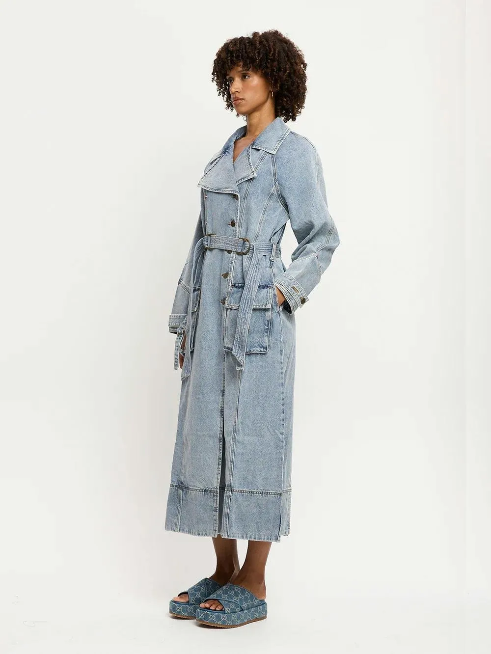 Kivari Olivia Denim Trench Coat