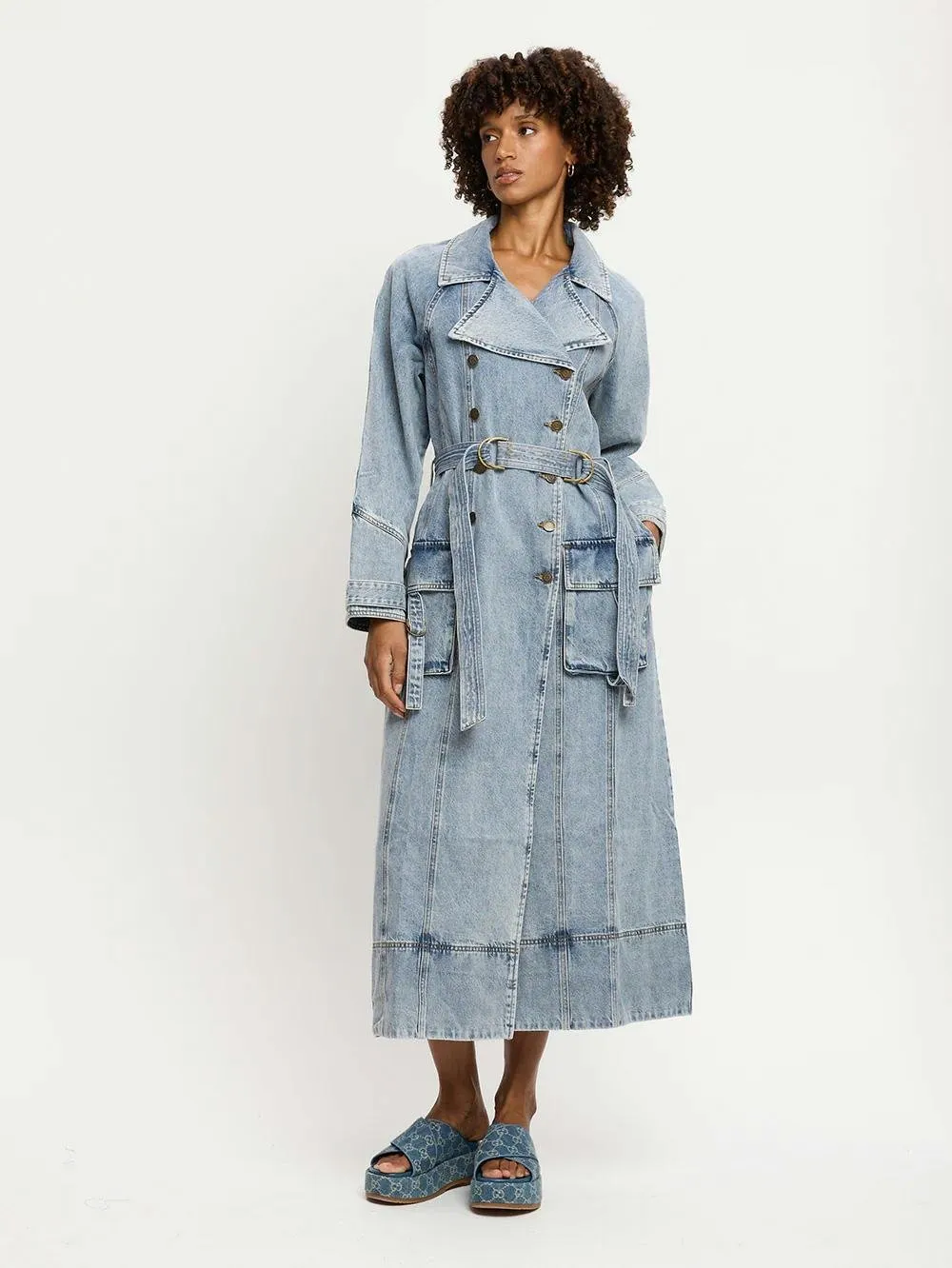 Kivari Olivia Denim Trench Coat