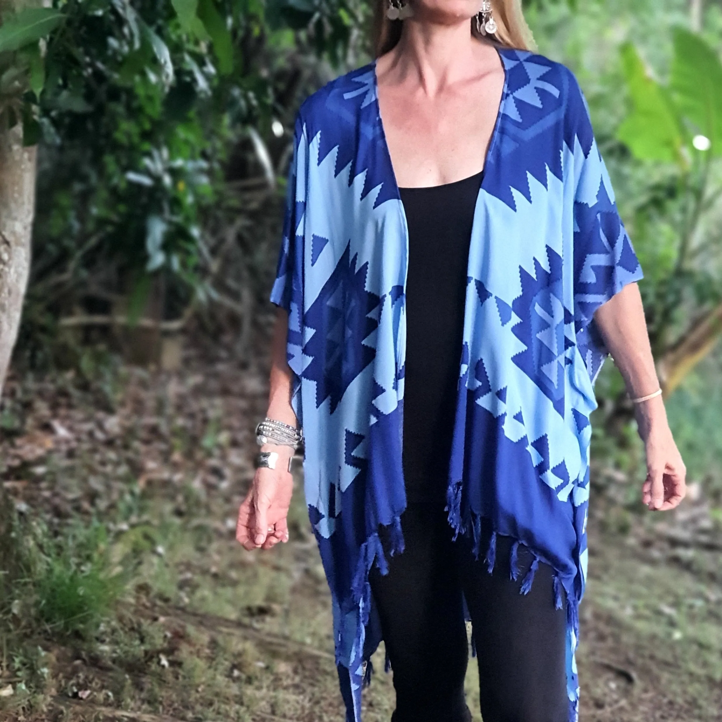 Ladies Kimono Jacket - Azure