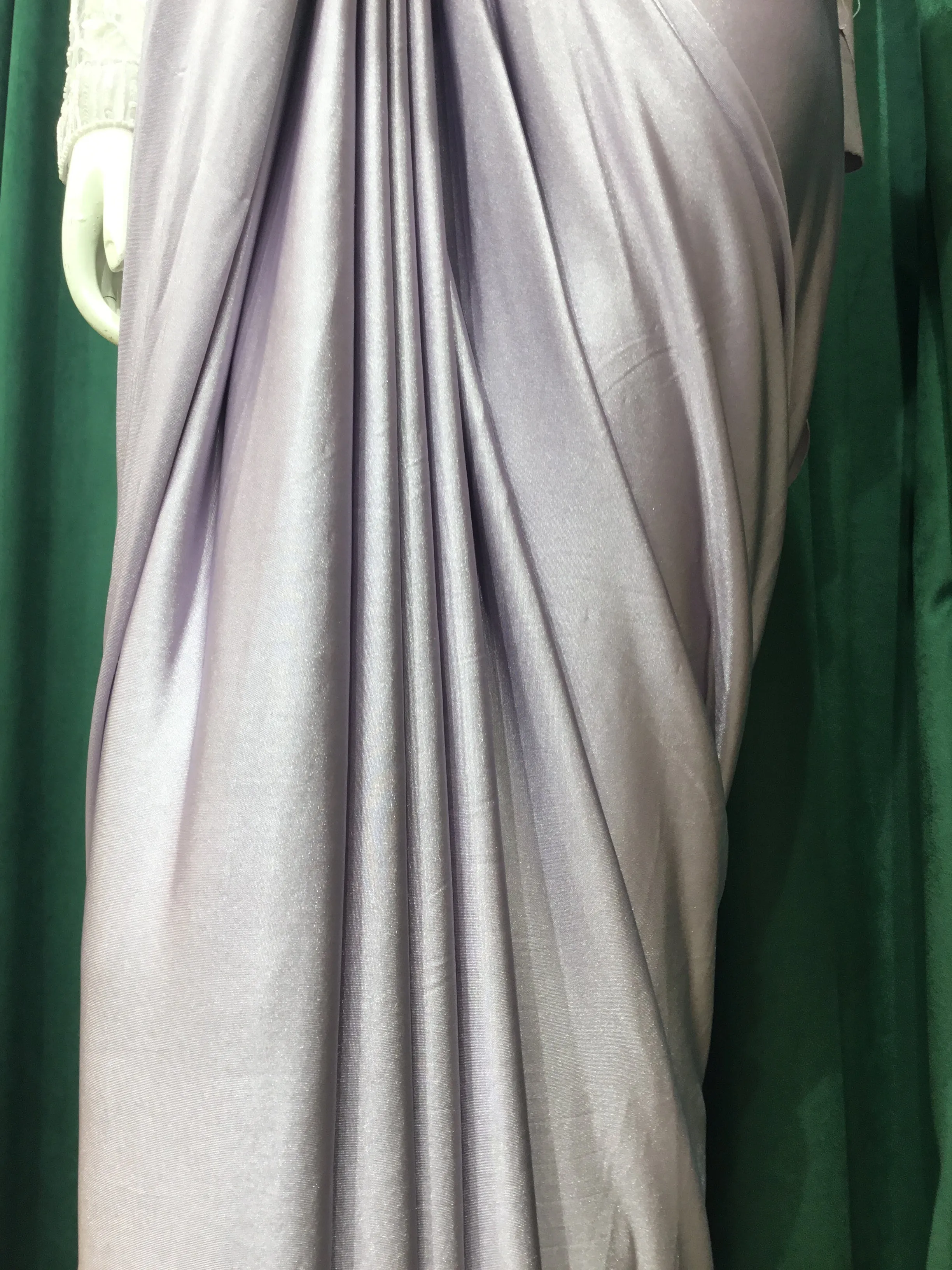 Lavender Lycra Drape Saree With Sequins and Japanese Cut Dana