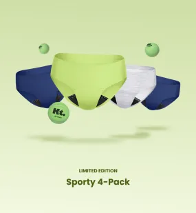 Leakproof UltraThin No-Show Underwear 4-Pack - Sporty