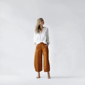 Linen mustard pants Uma by Seaside Tones