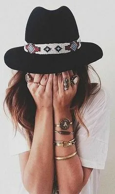 Lovely Bird San Miguel Hat Seed Beaded Navajo Hat Band Black Felt Wide Brim Fedora Boho Festival Sold Out Everywhere!