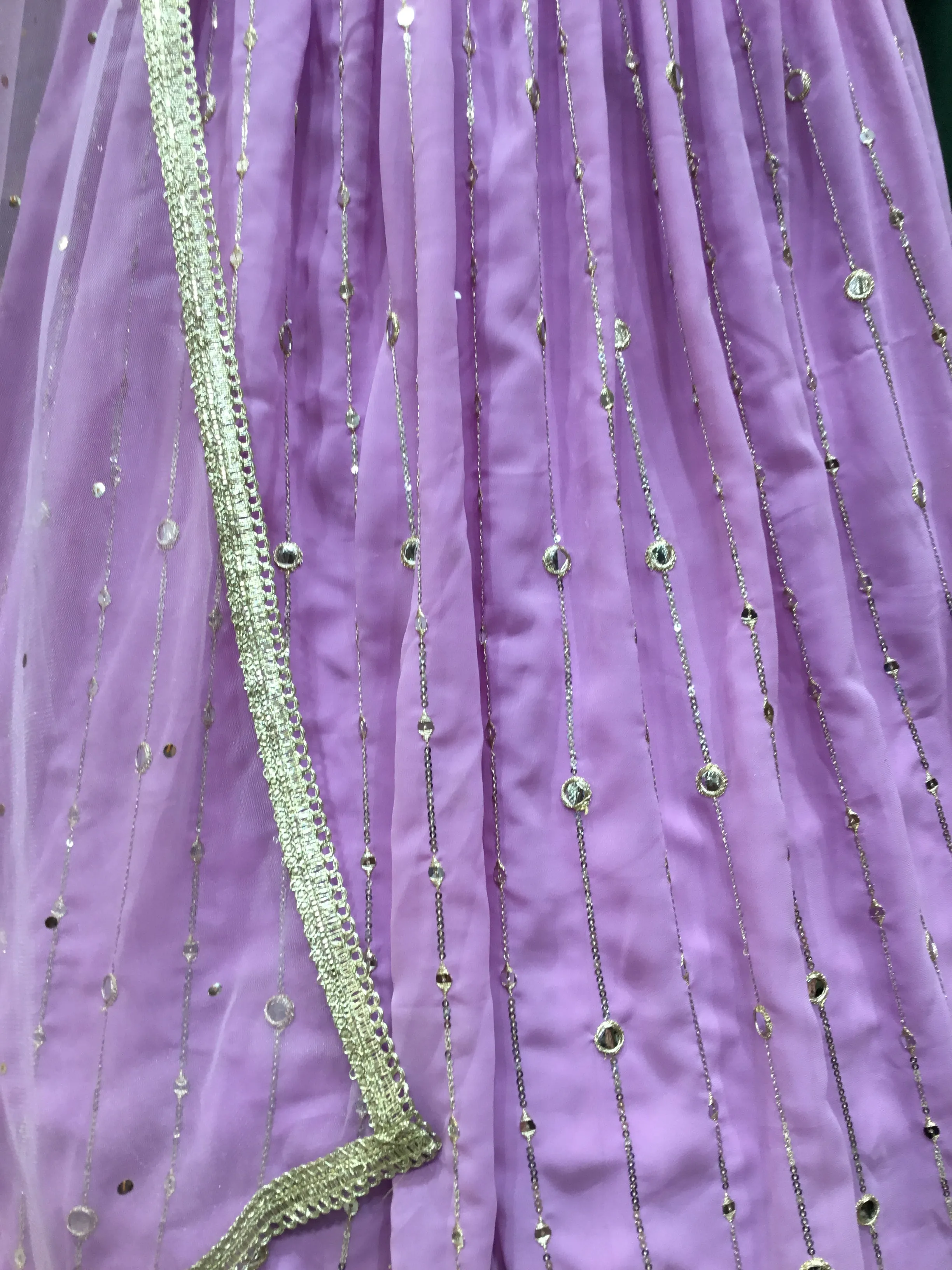 Mauve Georgette lehenga with sequins and Cut Dana