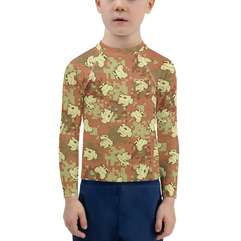 Minecraft Camo Frog All Over Print Kids Rash Guard