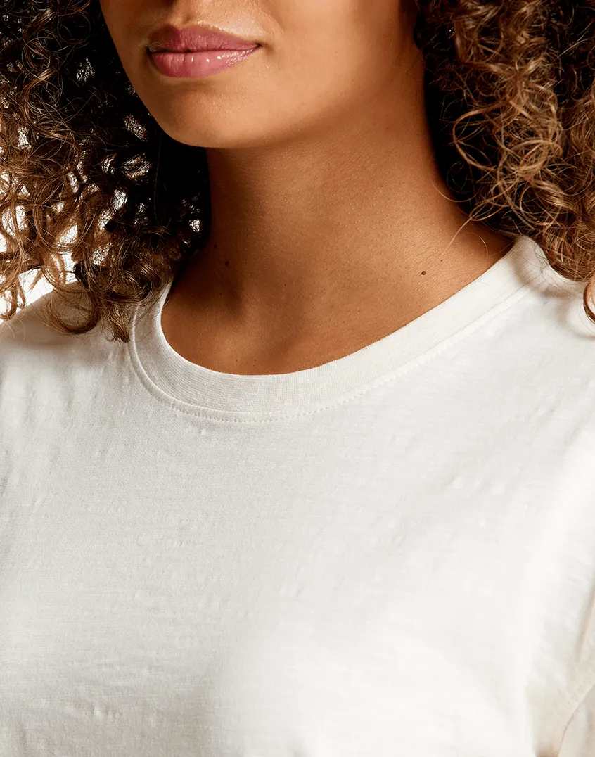 Olea Crop Tee in Soft Cloud