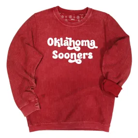 Pep Rally Crewneck Corded Fleece in University of Oklahoma