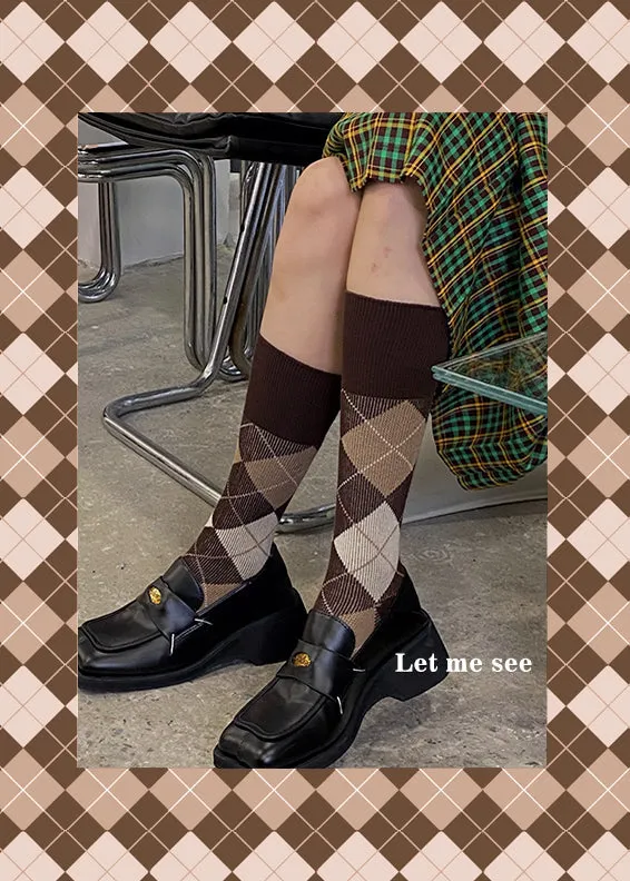 Perfect Argyle tall socks