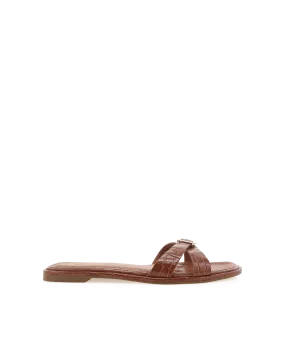 PERLINE - DARK TAN CROC