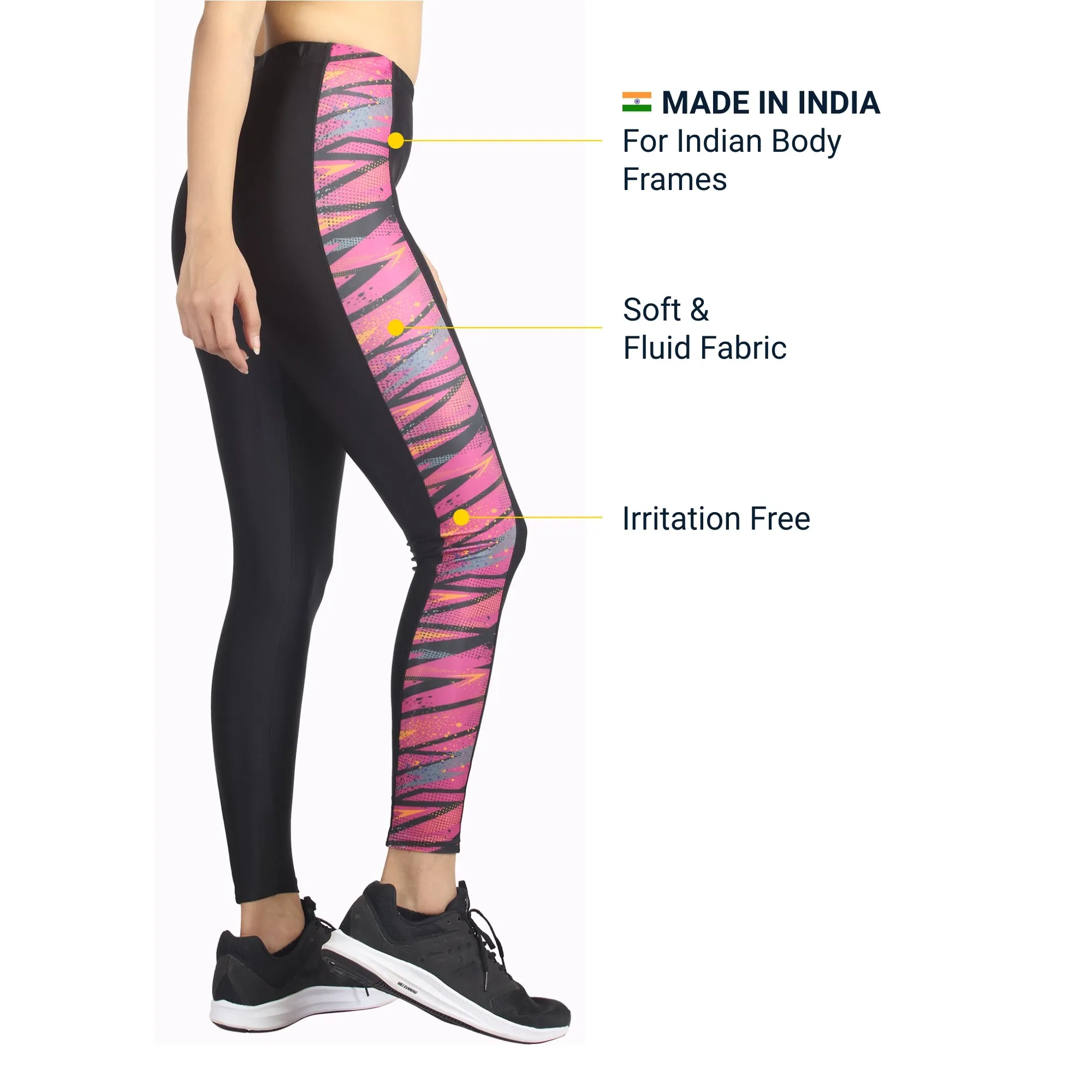 Power Block Women's LEGGING (Ideal for Running, Gym and Yoga) Anti Chafing