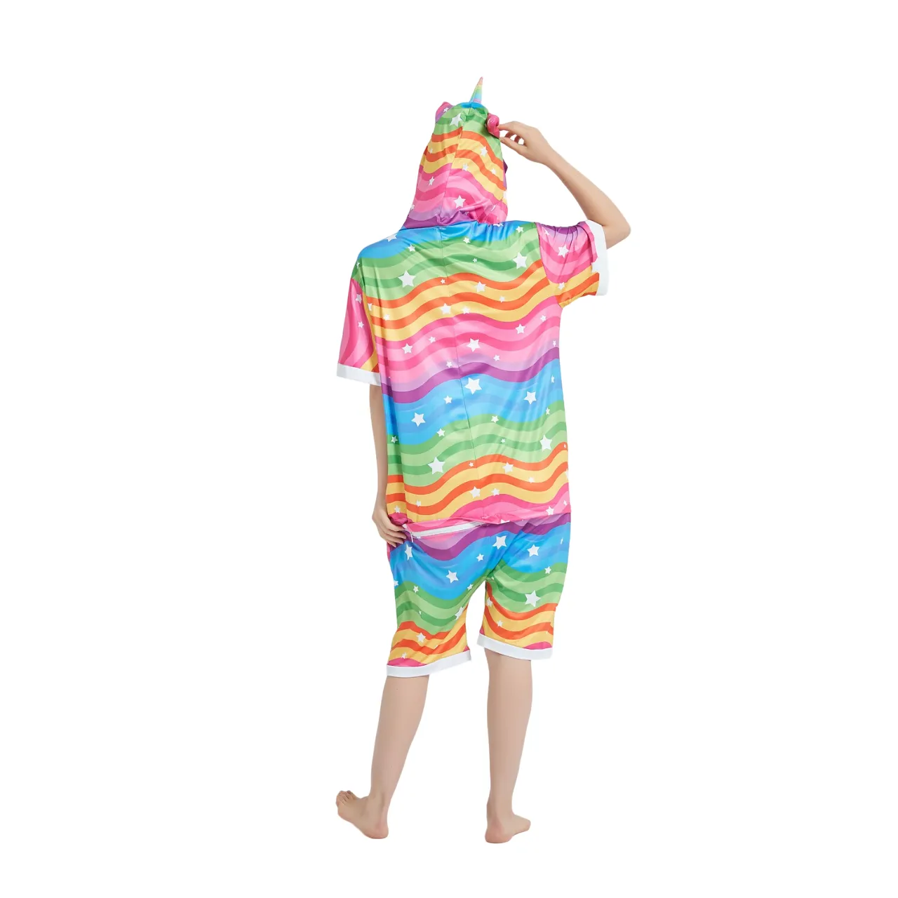 Rainbow Waves Unicorn Adult Summer Onesie