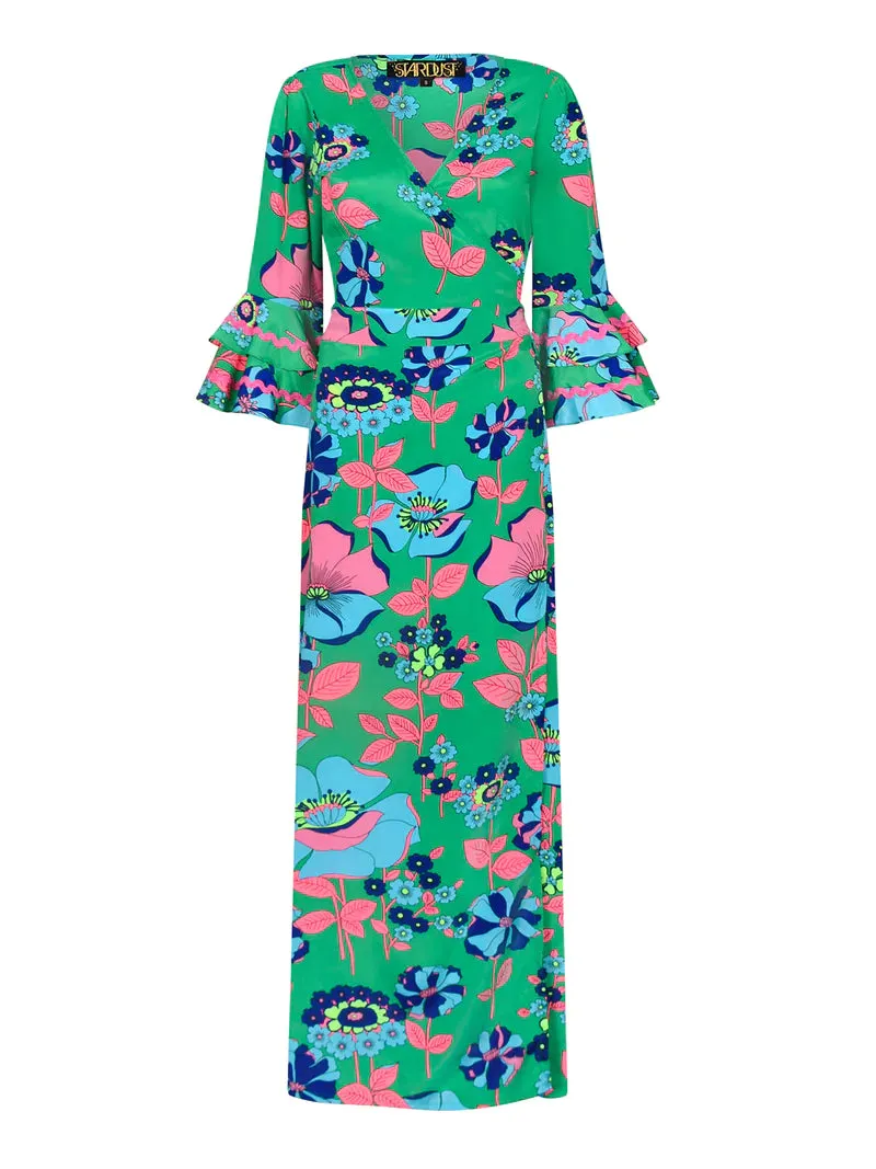 Stardust Joni Maxi Dress-Dark Green Flower