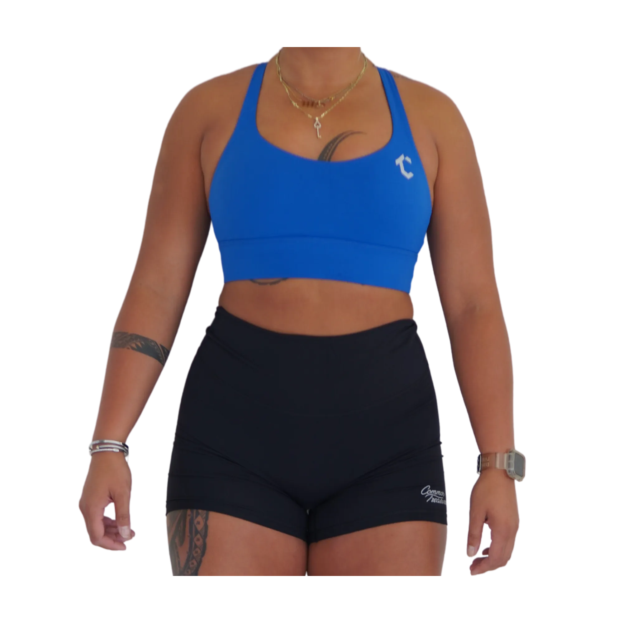 Strappy Crop Sports Bra - Royal Blue