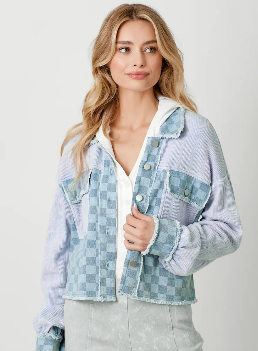 The Addison Checker Detail Shacket